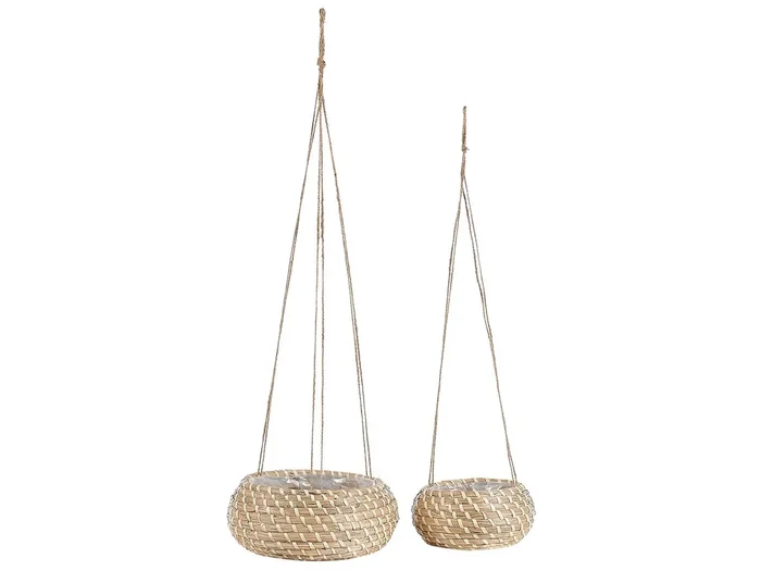 Conjunto de 2 macetas REMORA Algas marinas 27/22 cm Natural