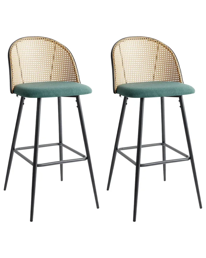 Conjunto de 2 sillas de bar CORNELL Metal Verde