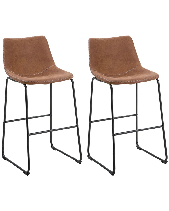 Conjunto de 2 sillas de bar FRANKS Marrón dorado