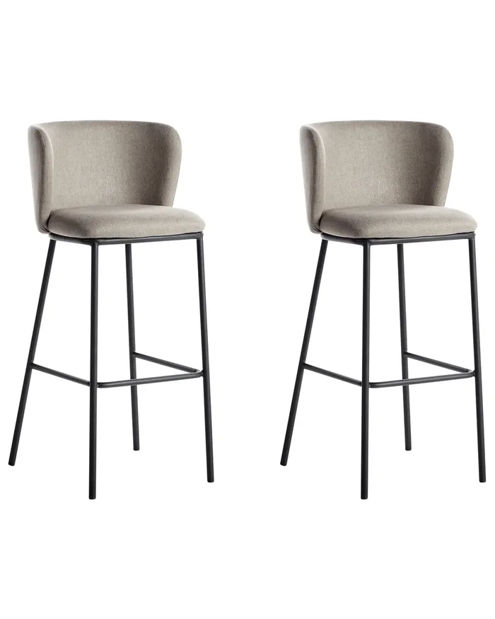 Conjunto de 2 sillas de bar MINA Gris pardo