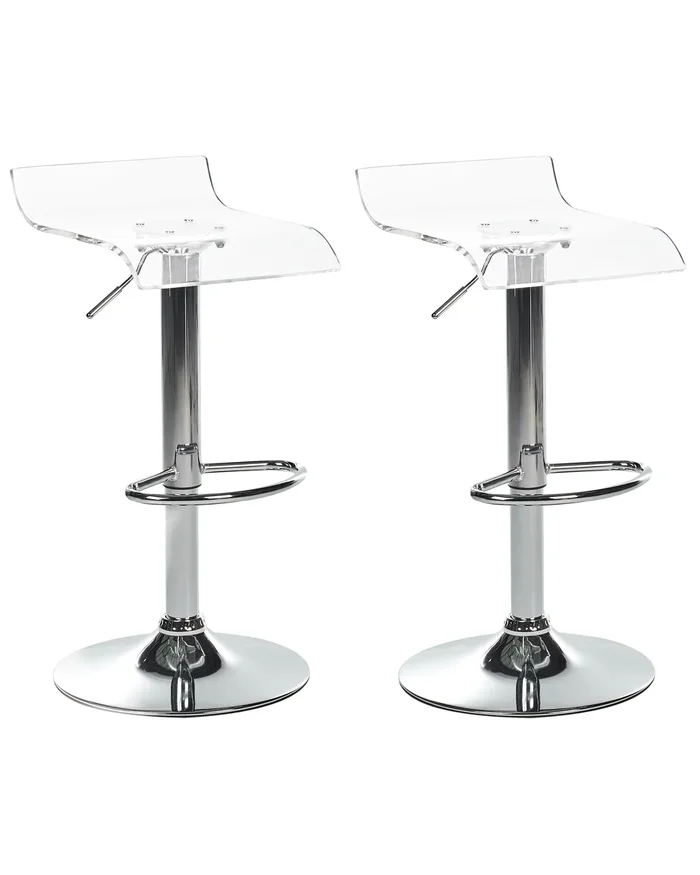 Conjunto de 2 sillas de bar NEUM giratoria Transparente
