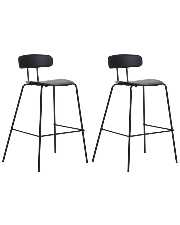 Conjunto de 2 sillas de bar SIBLEY Negro