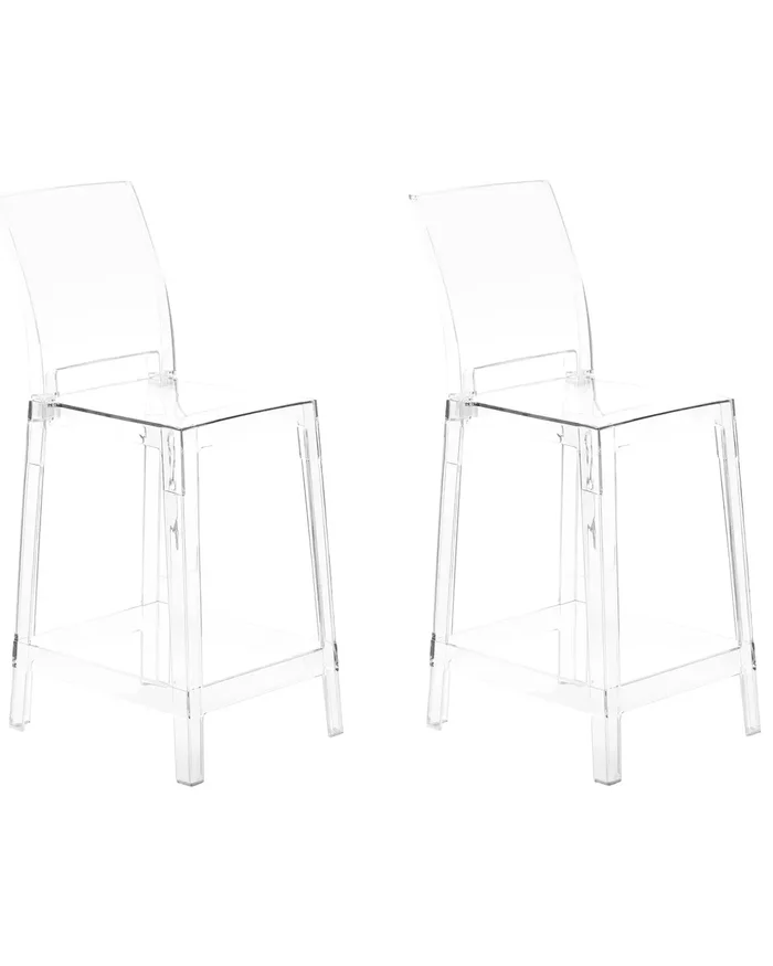 Conjunto de 2 sillas de bar WELLINGTON Transparente
