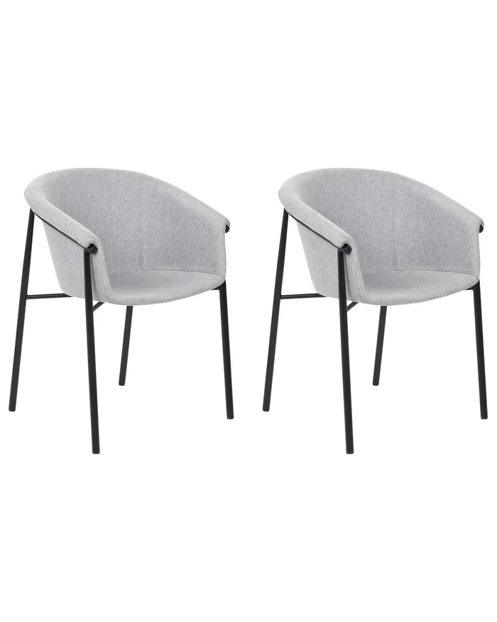 Conjunto de 2 sillas de comedor AMES Gris claro