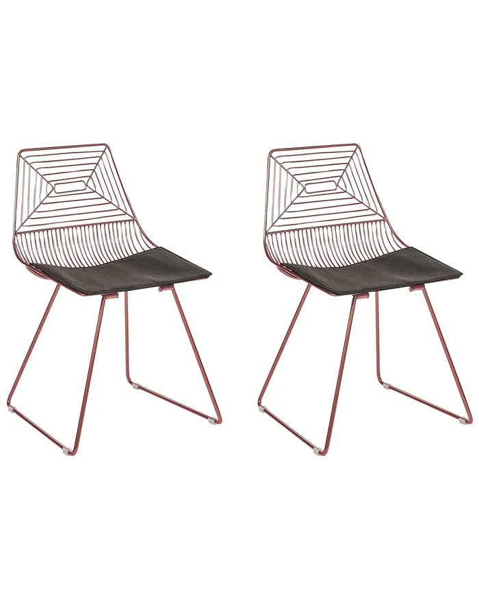Conjunto de 2 sillas de comedor BEATTY Metal Rosa dorado