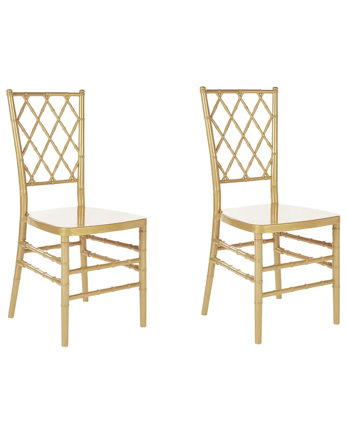 Conjunto de 2 sillas de comedor CLARION Dorado