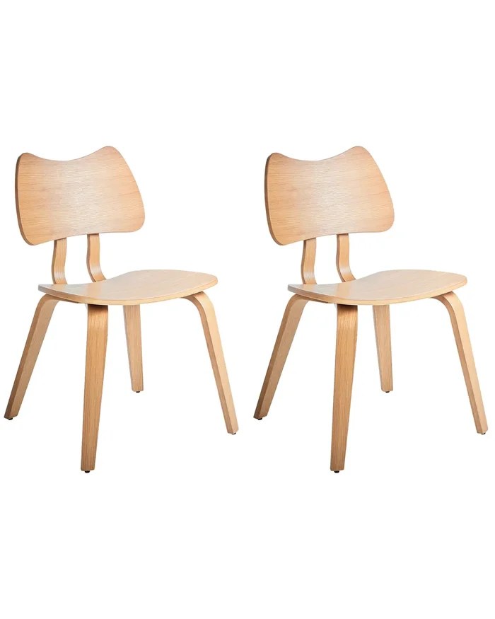 Conjunto de 2 sillas de comedor DIANA Madera Marrón claro