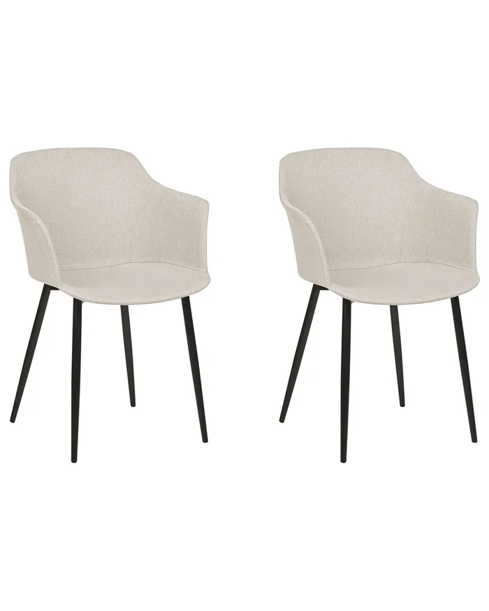 Conjunto de 2 sillas de comedor ELIM Beige claro
