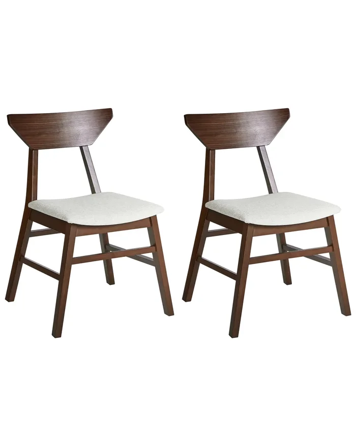Conjunto de 2 sillas de comedor HOPKINS Madera Marrón oscuro