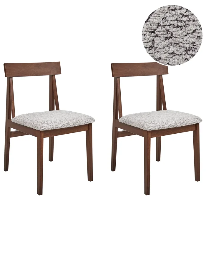 Conjunto de 2 sillas de comedor ISLE Madera Marrón/Gris
