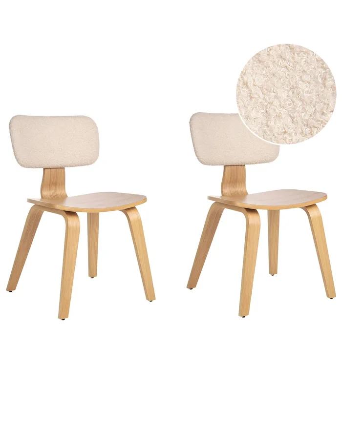 Conjunto de 2 sillas de comedor LUCINDA Madera Marrón claro