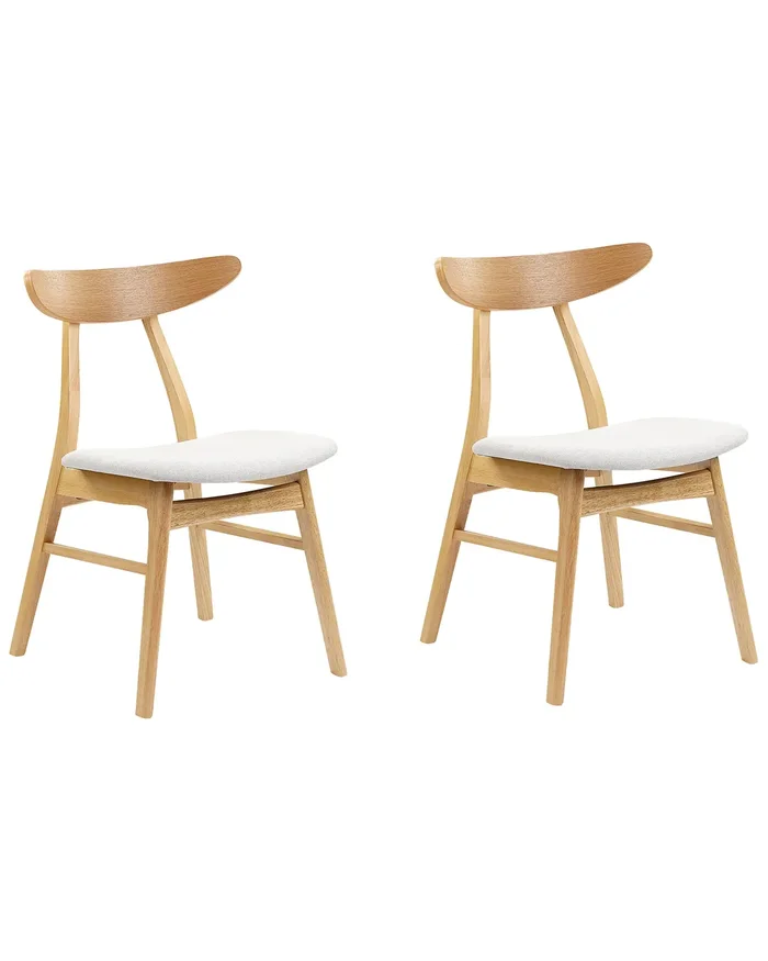 Conjunto de 2 sillas de comedor LYNN Madera Marrón claro/Gris