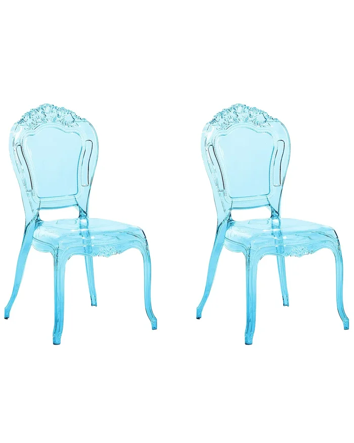 Conjunto de 2 sillas de comedor VERMONT Azul claro