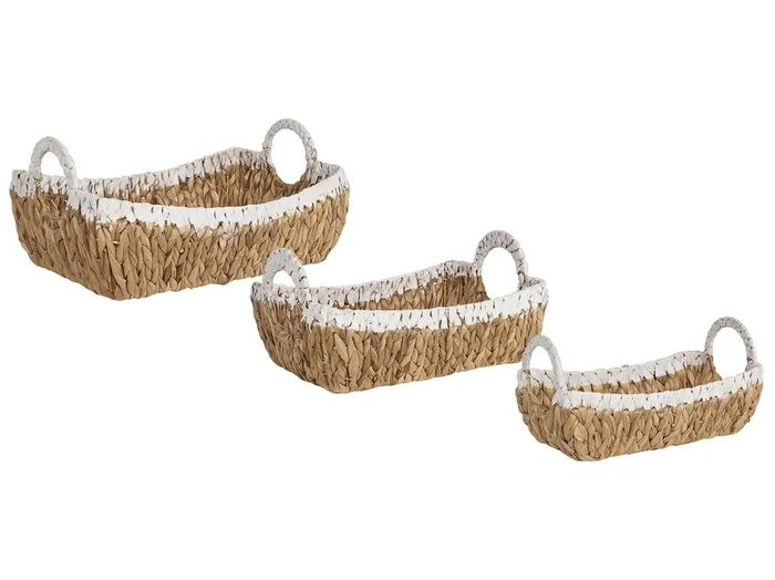 Conjunto de 3 cestas CAMPHA Mimbre Natural