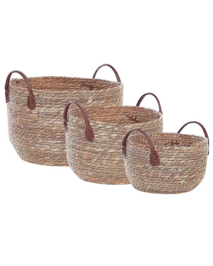 Conjunto de 3 cestas SAYJAR Algas marinas Natural