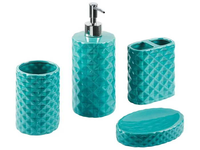 Conjunto de 4 accesorios de baño GUATIRE Cerámica Turquesa