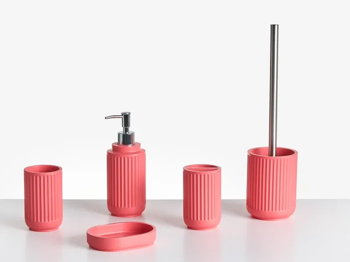 Conjunto de 5 accesorios de baño HUARMEY Rojo