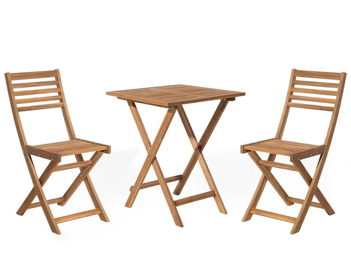Conjunto de balcón plegable FIJI Madera de acacia Marrón claro