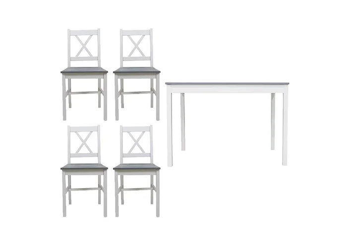 Conjunto de mesa con 4 sillas VERSALLES gris