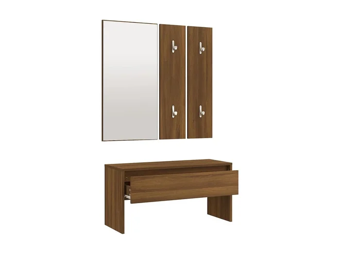 Conjunto de muebles de entrada 80 x 30,5 x 40 cm de madera contrachapada marrón 02_0011020