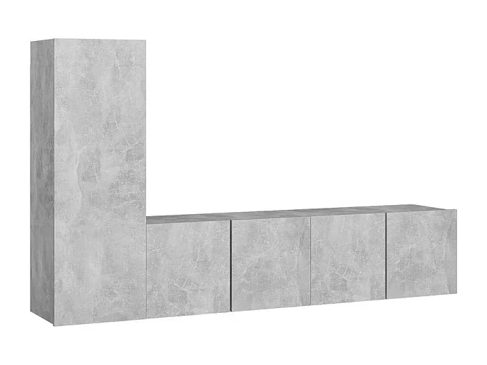 Conjunto de muebles mueble aparador TV televisión salón dormitorio salón 3 piezas madera contrachapada gris 02_0024497