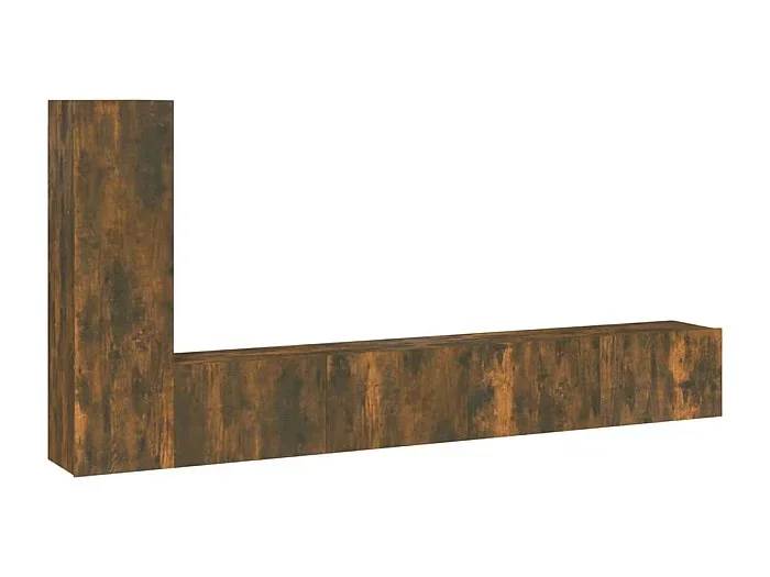 Conjunto de muebles mueble aparador TV televisión salón dormitorio salón 3 piezas roble ahumado madera de ingeniería marrón 02_0024594
