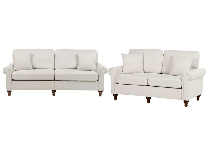 Conjunto de sala de estar GINNERUP Tela Beige claro 5 plazas