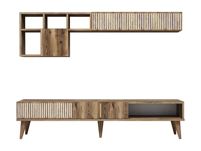 Conjunto de salón Kailua 1562, Nuez, Con mesa de TV Partes separadas, Aglomerado laminado