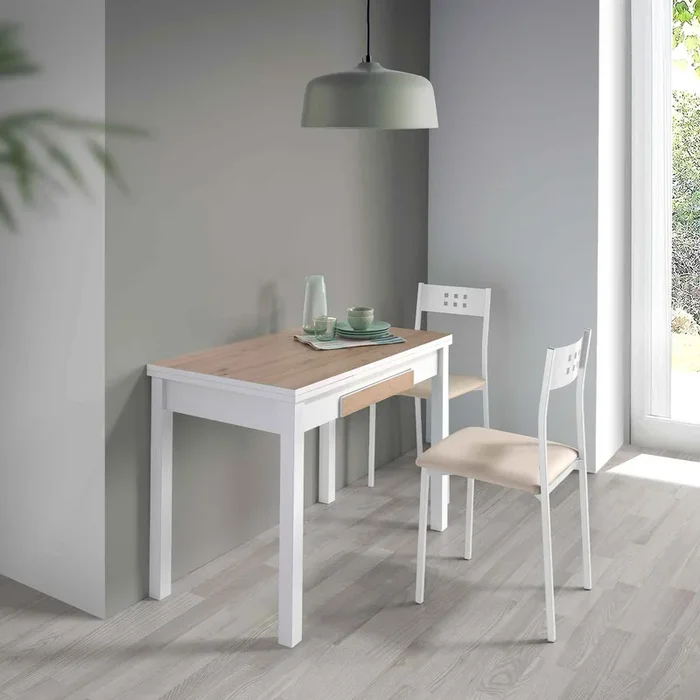 Conjunto mesa NOLI y 2 sillas XARA white – Momma Home
