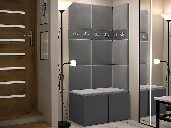 Conjunto pasillo Hartford 264, 186x84x46cm, Grafito, Tapiz Aglomerado laminado