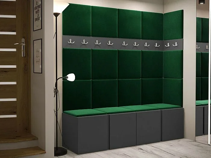 Conjunto pasillo Hartford 265, 186x168x46cm, Grafito, Aglomerado laminado Tapiz
