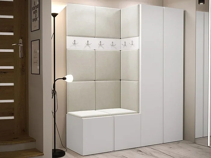 Conjunto pasillo Hartford 266, 186x158x46cm, Blanco, Aglomerado laminado Tapiz