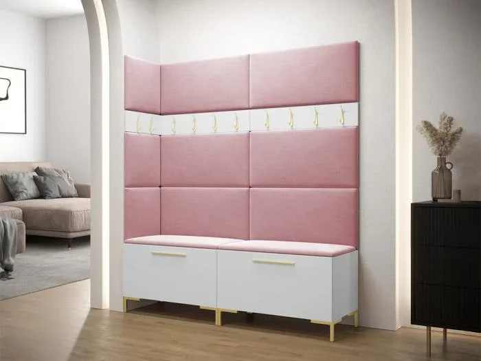 Conjunto pasillo Hartford F104, 196x168x46cm, Blanco, Tapiz Aglomerado laminado