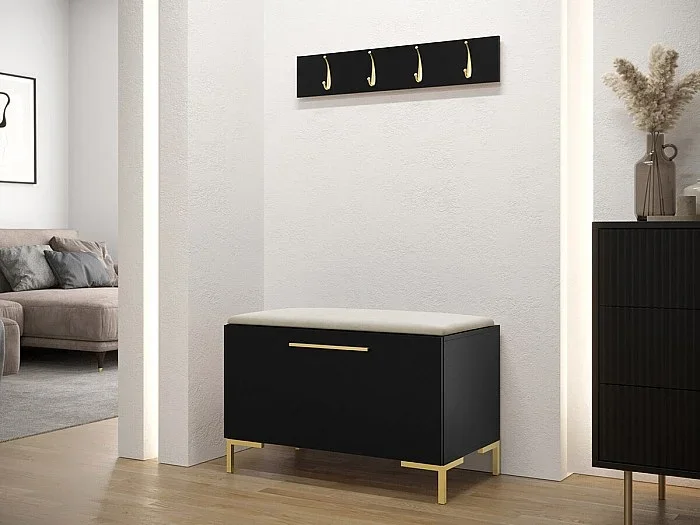 Conjunto pasillo Hartford F108, 84x44cm, Negro, Aglomerado laminado Tapiz