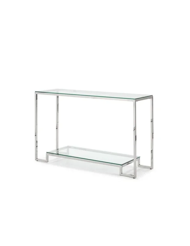 CONSOLA DE CRISTAL Y ACERO STEEL 120×40.