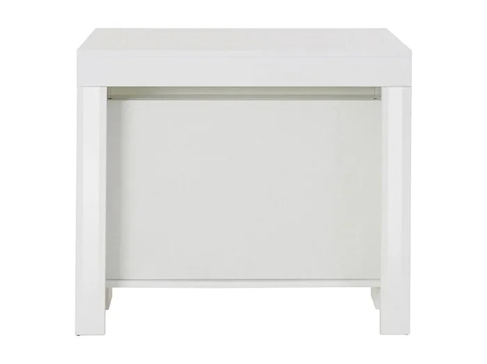 Consola extensible Dguigo, Consola extensible hasta 12 asientos, Mesa con soporte de extensión, 100% Made in Italy, cm 51/300x90h77, Blanco brillante