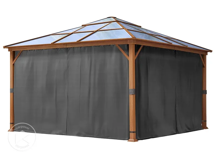 Cortinas (set de 4) para Cenador Forest Deluxe 4x4m gris loft