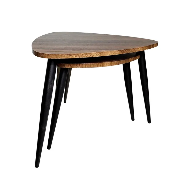 Cove Natural/Black Nesting Tables