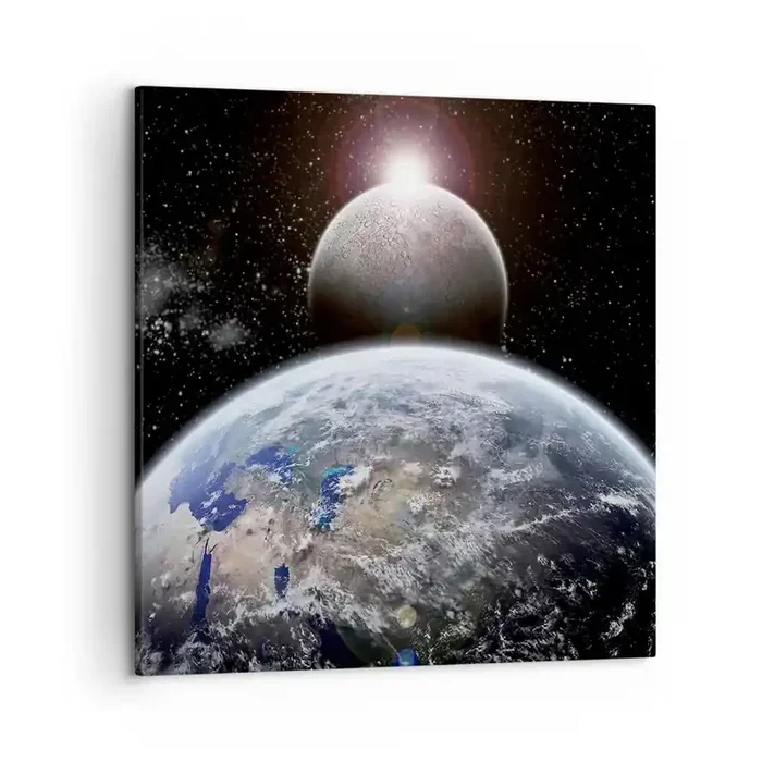Cuadro sobre lienzo – Impresión de Imagen – Paisaje cósmico – amanecer – 50×50 cm
