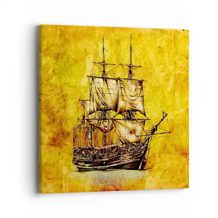 Cuadro sobre lienzo – Impresión de Imagen – ¡Rumbo a la isla Tortuga! – 40×40 cm