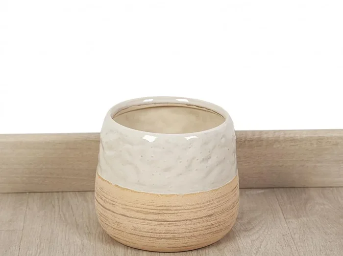 Cubremaceta Ceramica Beige/crema