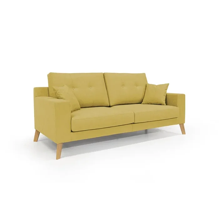 Danish Sofá moderno de tela suave e impermeable 186 cm Amarillo