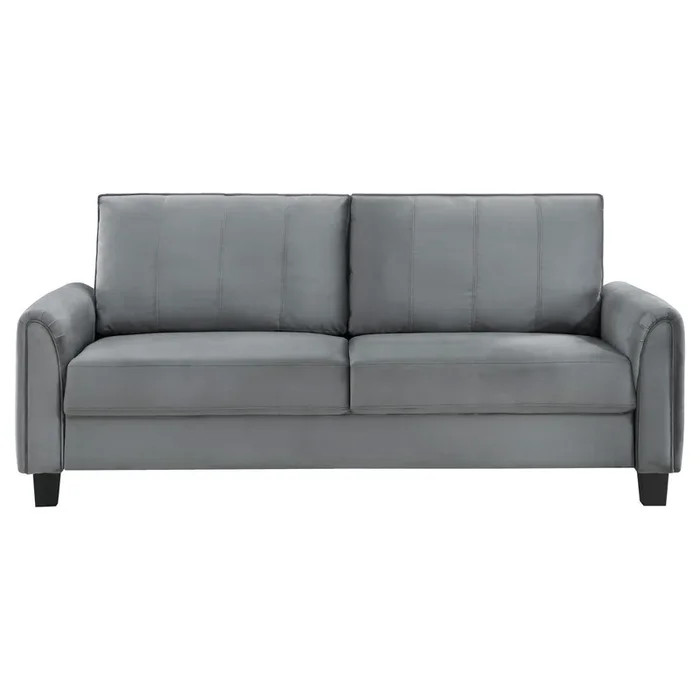 Davis Upholstered Rolled Arm Sofa Grey