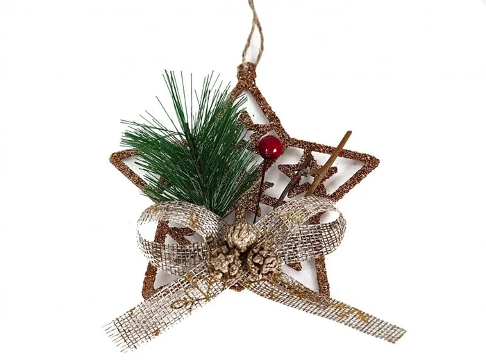Decoracion Arbol Navidad Estrella Dorada Metal