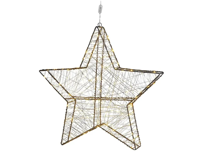 Decoración colgante de exterior LED KURULA Estrella 58 cm Plateado