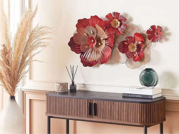 Decoración de pared Flor SCANDIUM Metal 45 cm Rojo