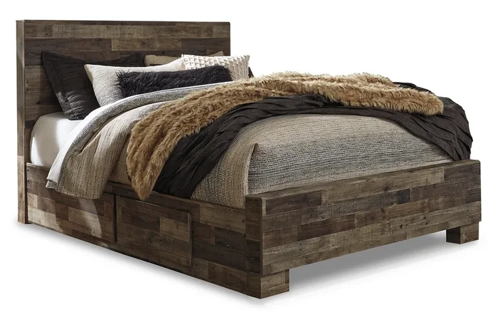 Derekson Multi Gray Queen Storage Platform Bed with 2 Drawers