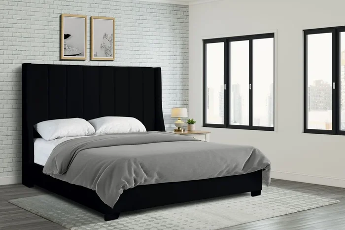 Dispson Black Queen Panel Bed