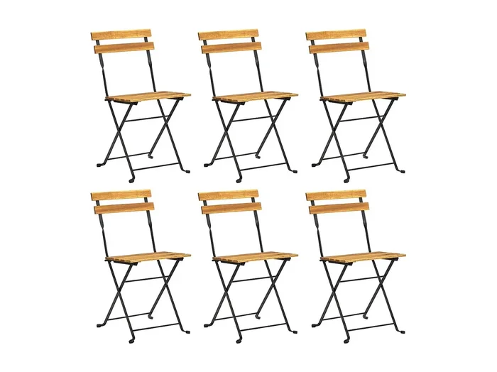 Drowes Comedor de jardín plegable 7 piezas de madera maciza de acacia