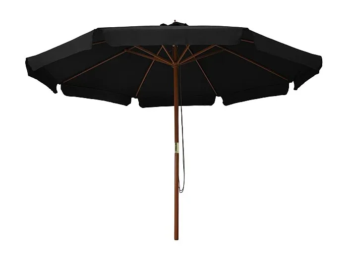 Eastvale Sombrilla de jardín con palo de madera negro 330 cm